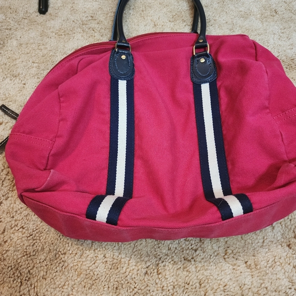 Tommy Hilfiger Hot Pink Tote Bag, Gym Bag , shoulder purse with zipper, vintage - Picture 2 of 15